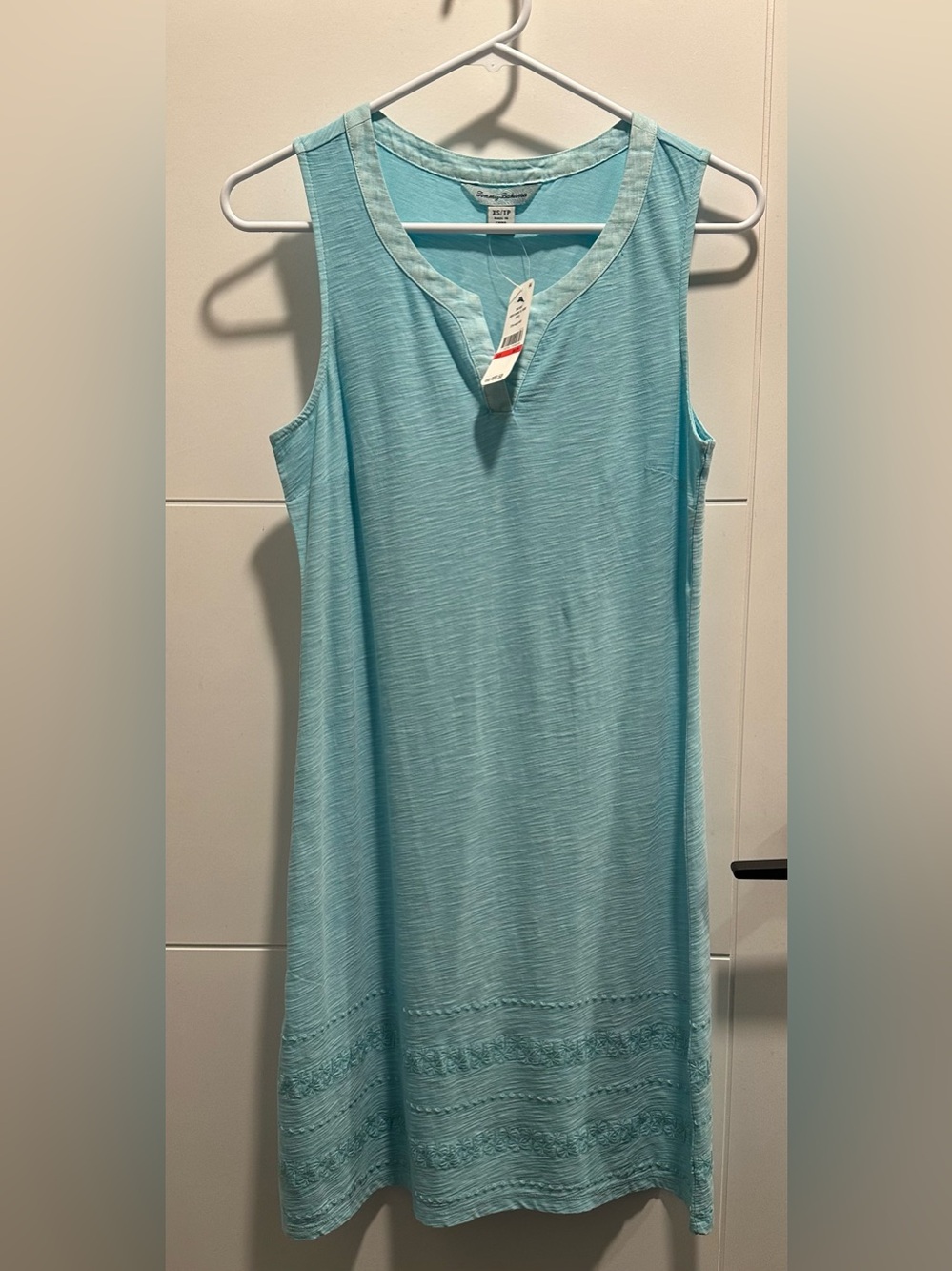 Tommy Bahama Arden Aqua Mist Embroidered Sleeveless Dress Size XS New with Tags